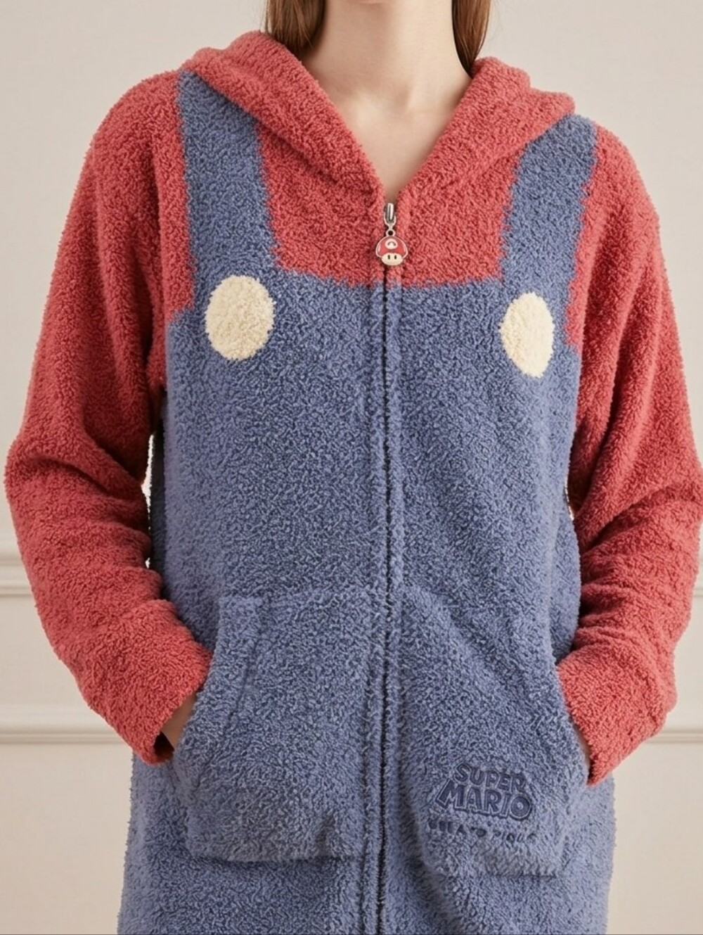 Super Mario x Gelato Pique Mario Baby Moco Fuzzy Hoodie Medium Nintendo